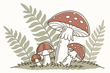 Hand drawn picnic scene with blankets and food