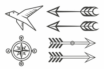 Minimalist arrow and pointer vector graphics set