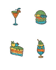 Set of food drink illustration