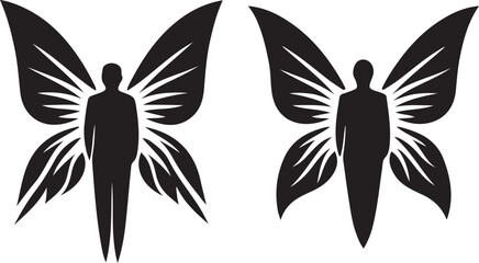 silhouette of a angel man logo