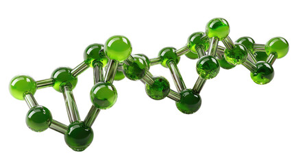 Molecular Green Essence: A captivating artistic visualization of a molecular structure.