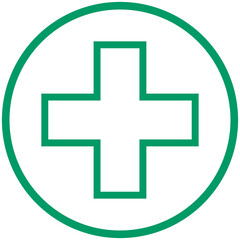 Fototapeta premium round green outline plus icon