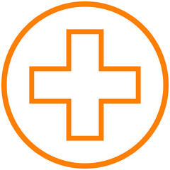 Fototapeta premium round orange outline plus icon