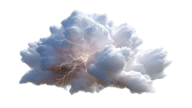 Celestial Fury: A dramatic depiction of a cumulonimbus cloud, seething with electric energy, crackling with a web of lightning. An evocative image perfect for illustrating power and natural phenomena.