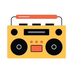 Retro Boombox Vector Illustration 80s Music Player