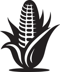 Corn Stalk icon Vector silhouette 