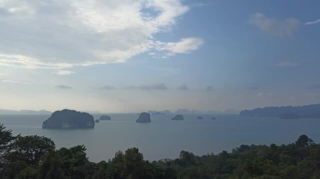 tropical island sea ocean view. holiday vacation seascape in Thailand.