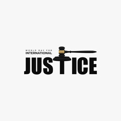 International Justice Day concept with World Day for International Justice text