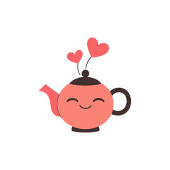 Obraz premium Vector teapot and cup of tea