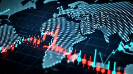 Global Financial Market Data Visualization Concept - Powered by Adobe