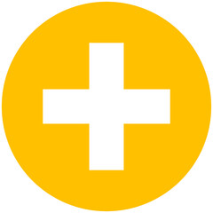 Obraz premium round yellow silhouette plus icon