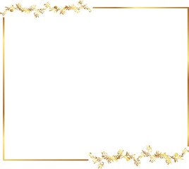 frame with leaves gold border Golden Border Warm Color Frame
