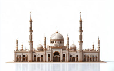 Obraz premium Symbolic representation of the Prophet Mosque in Medina as an intricate model. Generative AI.