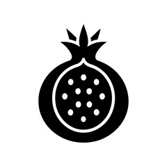 Pomegranate Icon Vector with Flat and Clean Isolated Look