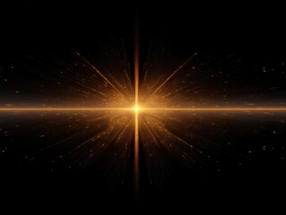 A futuristic golden star explosion radiates brilliant light and energy through space