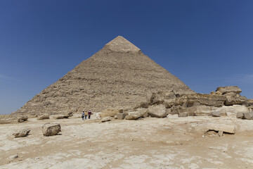 View of the Pyramid of Chephren in Giza, Egypt