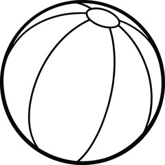 beach ball icon line art vector illustration on transparent background	
