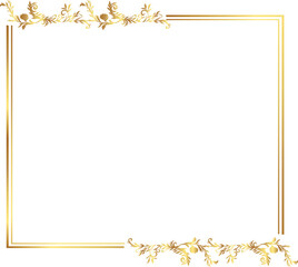 frame with leaves gold border Golden Border Warm Color Frame