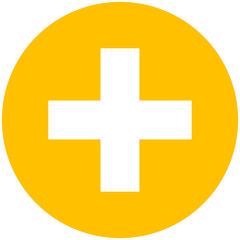 Obraz premium round yellow plus icon