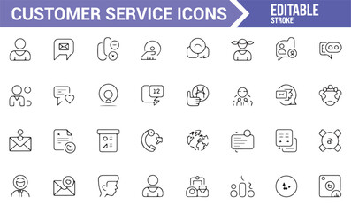 Digital Icons Representing Customer Service and Support Systems