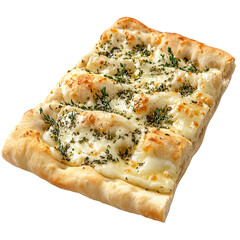 Flatbread Topped with Cheese and Herbs isolated on transparent background