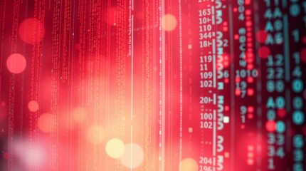 Data Stream in Crimson: A digital rendering of complex data streams against a rich crimson backdrop, portraying the intricate flow of information and the dynamic realm of technology.