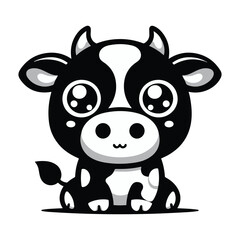 Cute Cartoon Cow Illustration