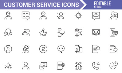Icons of Communication and Customer Service for Support Teams