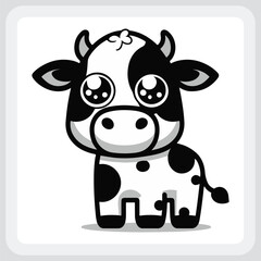 Cute Cartoon Cow Illustration