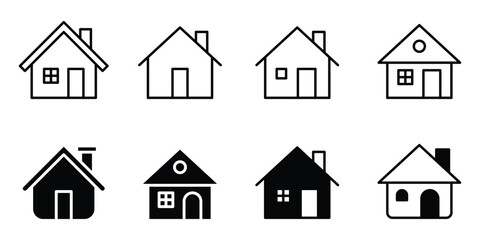 Vector set of house icons