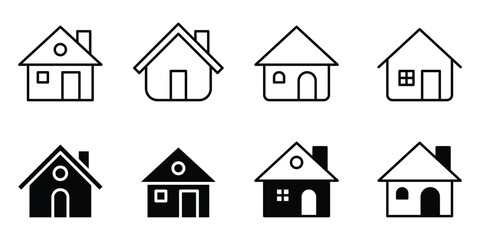 Vector set of house icons