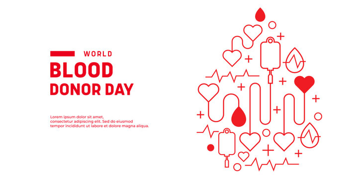 World Blood Donor Day Hearts, Blood Bags, and LifeSaving Donations