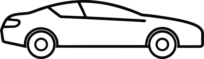 car icon line art vector illustration on transparent background