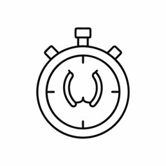 Fototapeta premium stopwatch with hoof print symbol for timing in horse sport or race