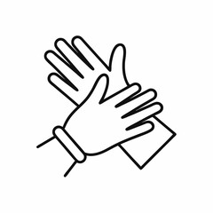 Obraz premium white gloves holding riding reins for horse sport or equestrian outfit