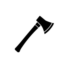Wood Splitting Axe Icon Vector in Flat and Clean Isolated Style
