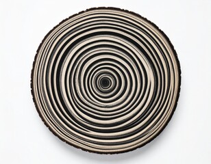 Circular Wooden Plate With Intricate Spiral Pattern