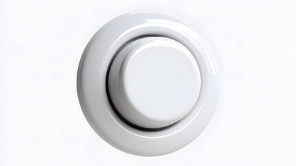 Fototapeta premium A sleek white dial knob with a smooth surface, ideal for modern interior designs.