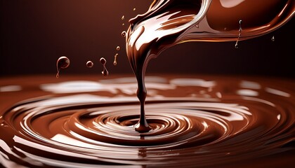 chocolate sauce flowing artfully