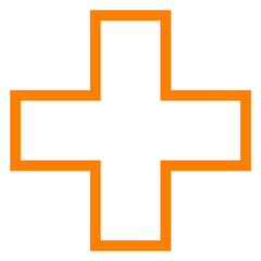 Obraz premium orange outline plus icon