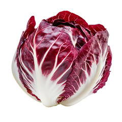 Fresh red radicchio isolated on transparent background