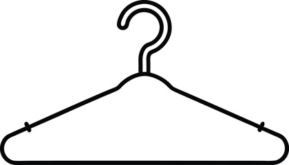 Fototapeta premium clothes hanger icon line art vector illustration on transparent background