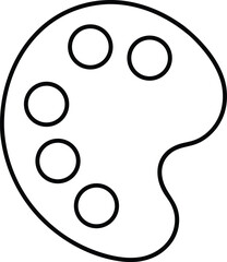 contour palette icon line art vector illustration on transparent background