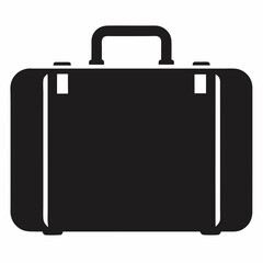 black suitcase isolated on white