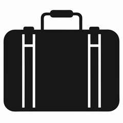 black suitcase isolated on white