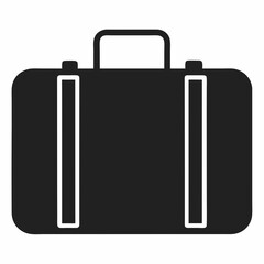 black suitcase isolated on white