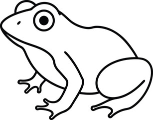 creative frog icon line art vector illustration on transparent background