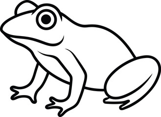 creative frog icon line art vector illustration on transparent background