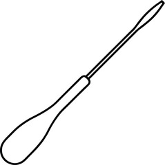 cuticle pusher icon line art vector illustration on transparent background