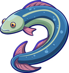 cartoon fish with a Eel